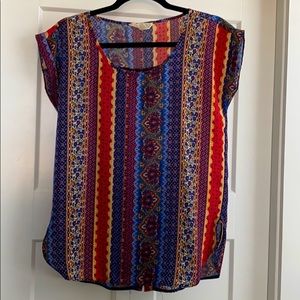 Pink Rose pattern blouse